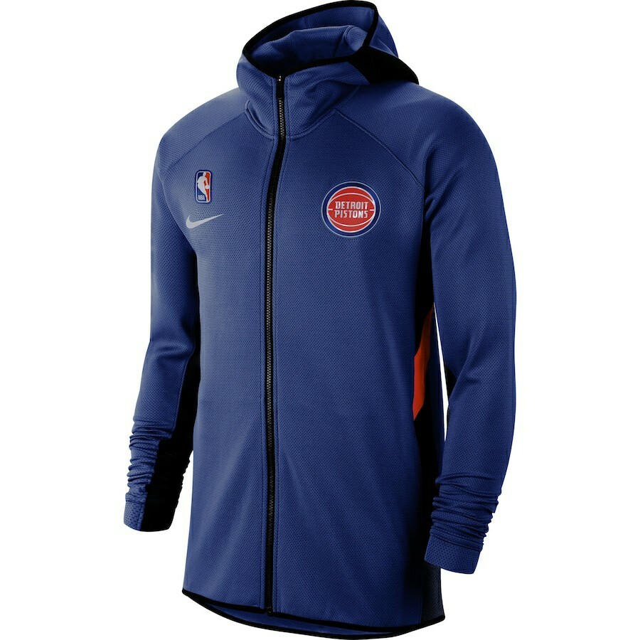 Nike Detroit Pistons Blue Authentic Showtime Therma Flex Full-Zip