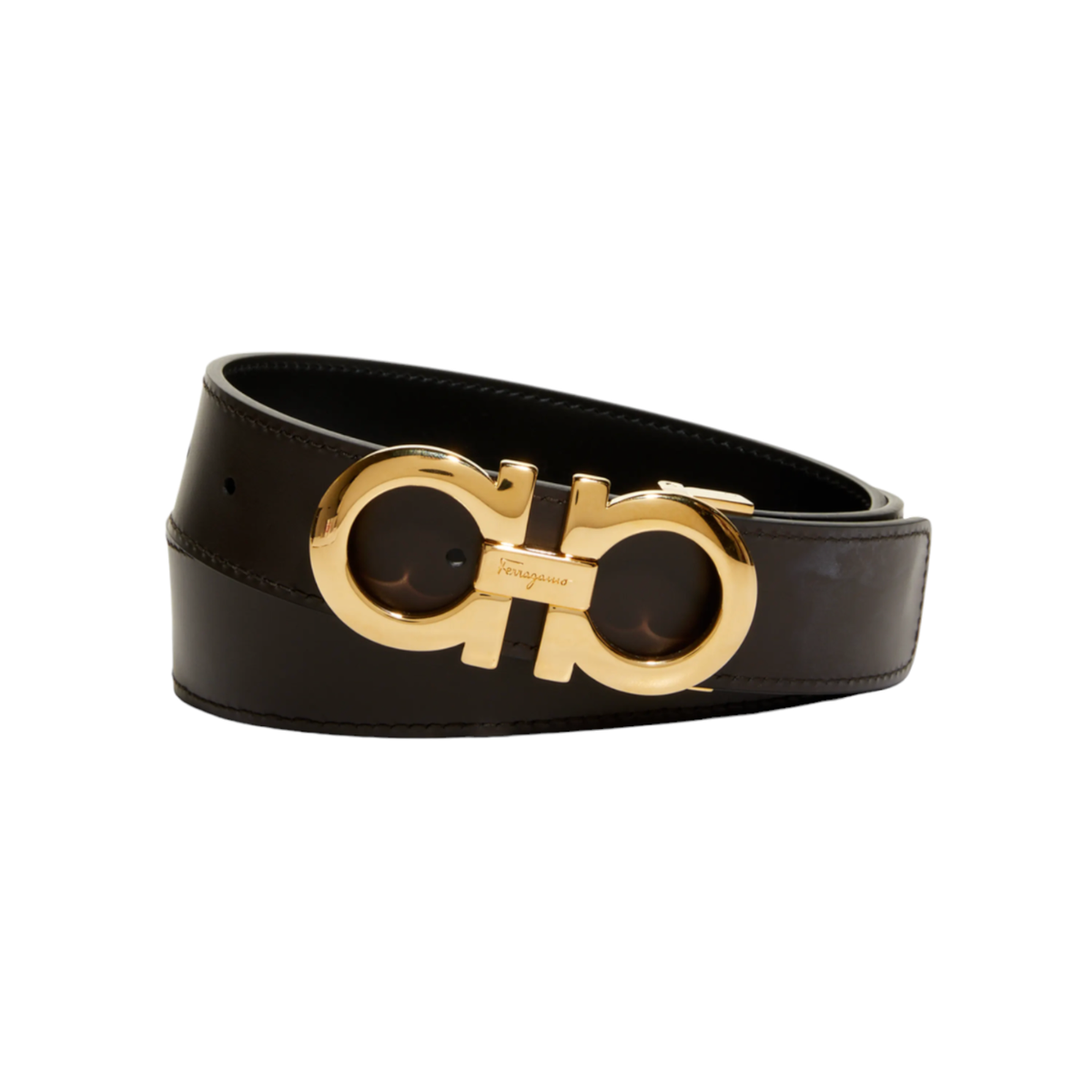 Salvatore Ferragamo Reversible/Adjustable Belt Polished Gold