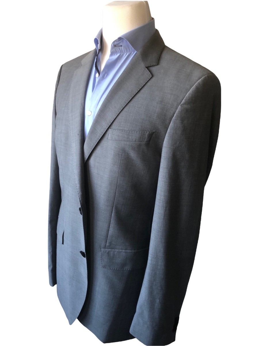 Hugo Boss Guabello Men Grey Super 120's Virgin Wool Two Button