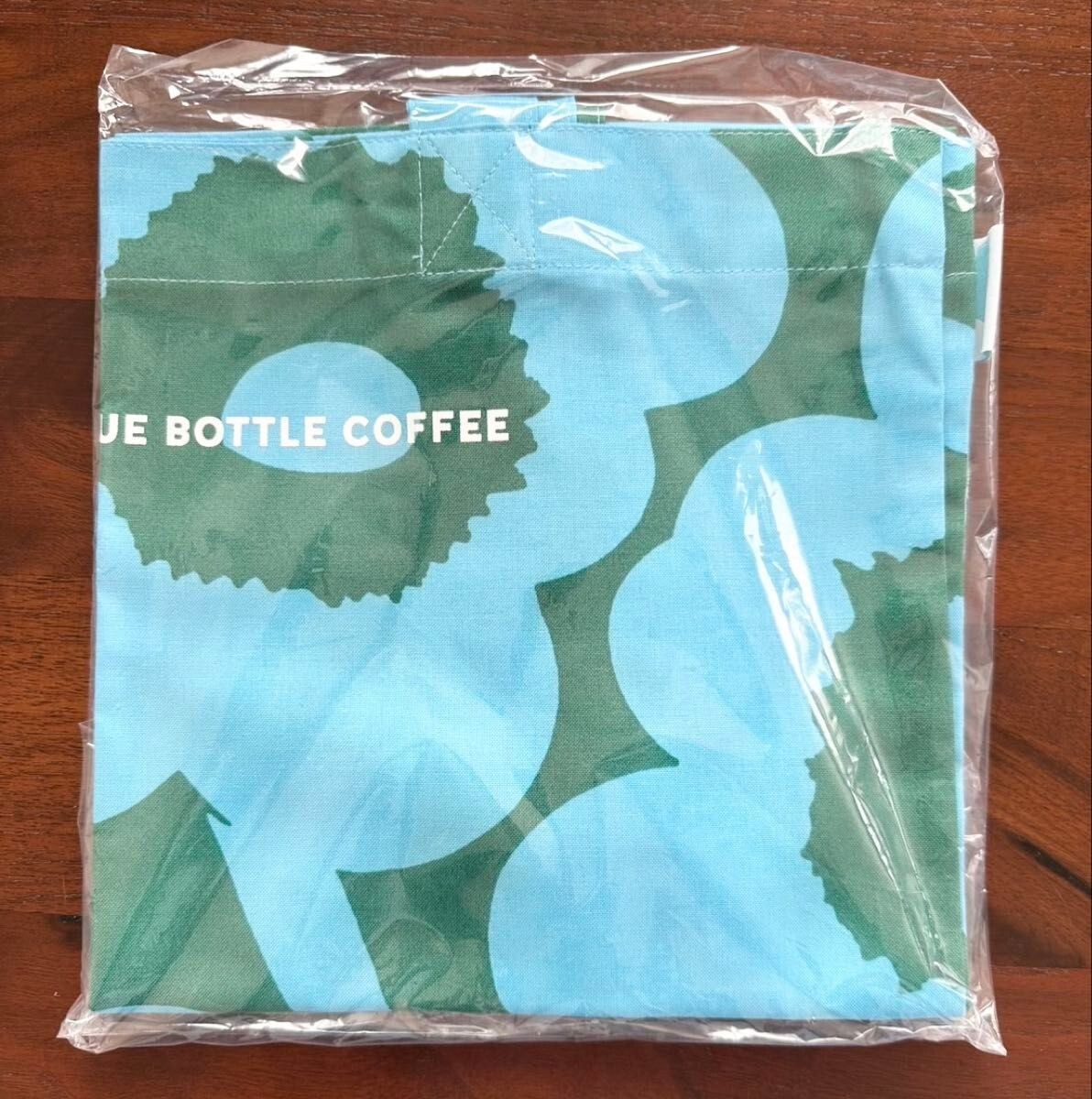 Marimekko × Blue Bottle Coffee Unikko Tote Bag Cotton Blue Green