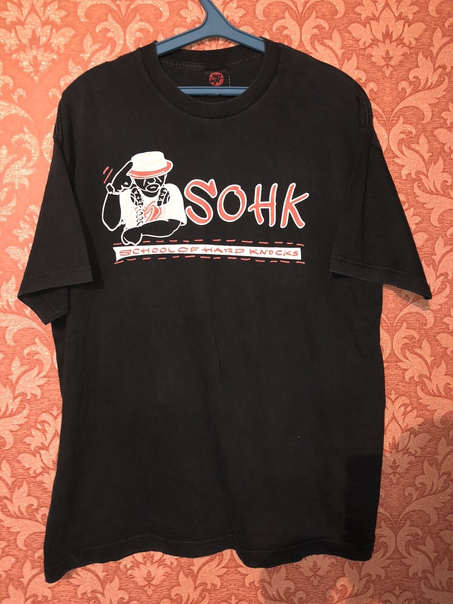 1990's Rare Vintage School of Hard Knocks T-Shirt Black SOHK USA