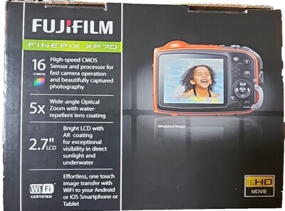 Fuji FinePix XP70 Digital Camera (Orange) 16mp Waterproof 5x 28