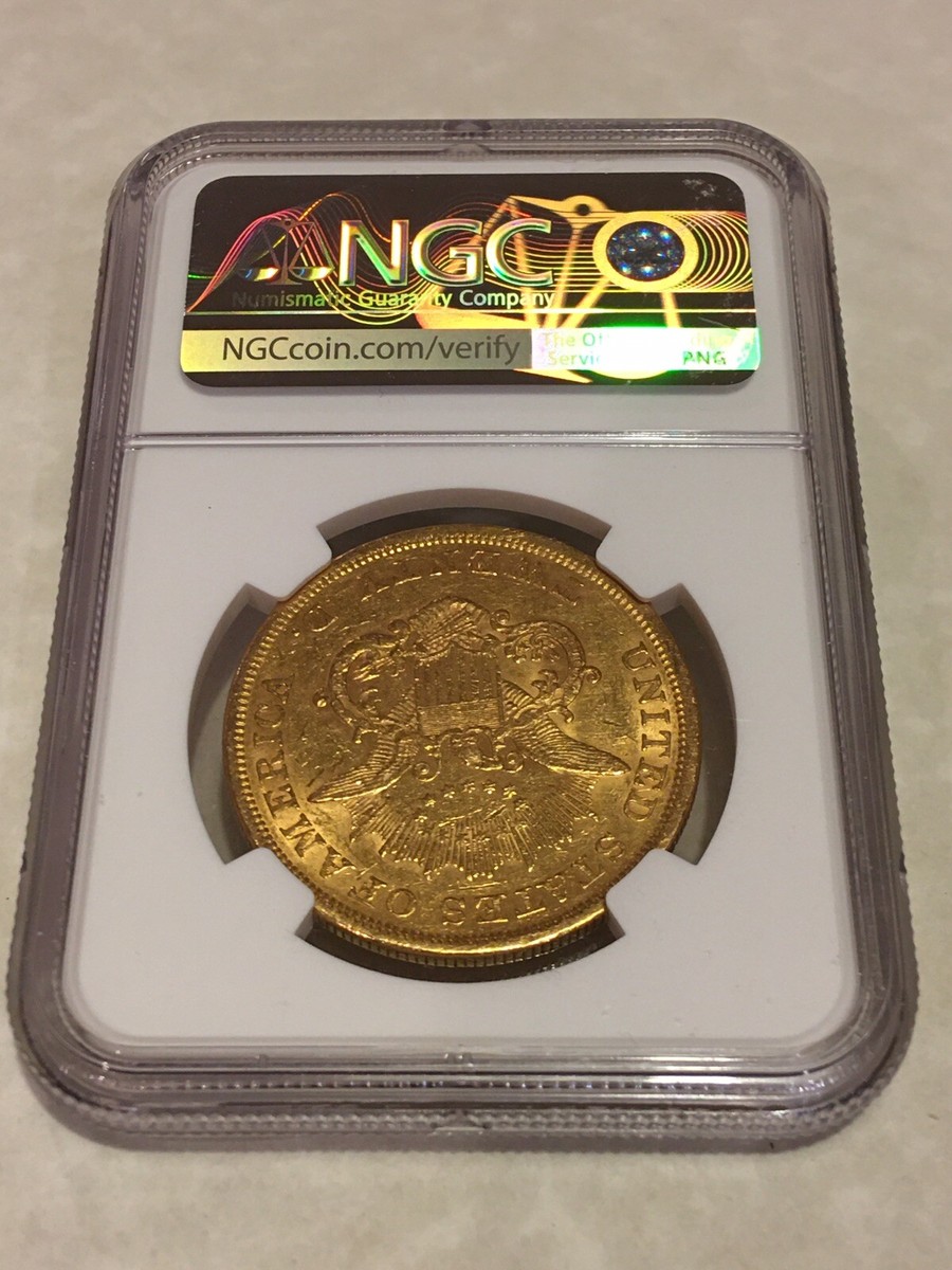 1854 AU53 NGC Liberty Double Eagle $20 Gold Coin very nice appeal