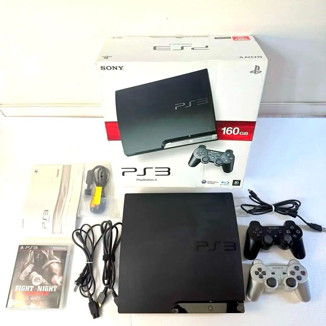 SONY PlayStation 3 PS3 CECH-2500A Black Console 160GB Box Very
