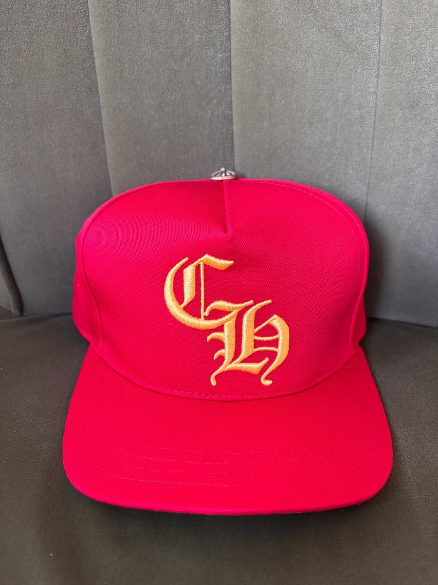100% Authentic Chrome Hearts CH Logo Trucker Baseball Cap/Hat Red