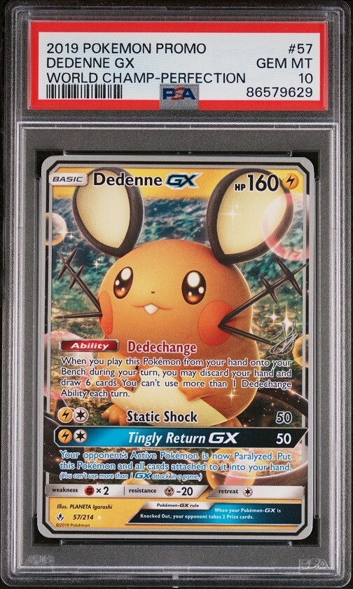 2019 DEDENNE 57/214 WORLD CHAMPIONSHIP PROMO POKEMON PSA 10 POP 2