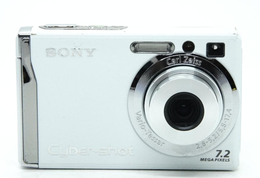 Sony DSC-W80 White 7.2MP Digital Camera Cyber-shot used w/ Battery