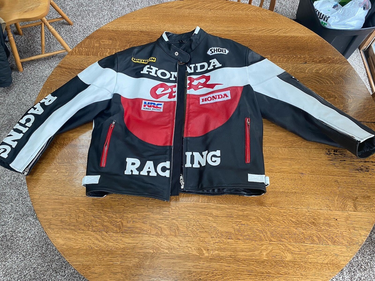 CBR HONDA LEATHER RACING JACKET ARMOR PROTECTED MENS 4XL | eBay