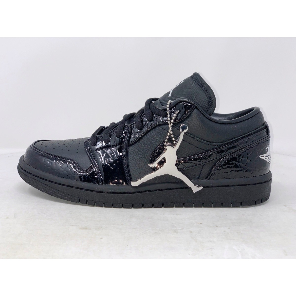 Air Jordan 1 Low 'Patent Croc' Black Sneakers, Size 6 BNIB HJ7743