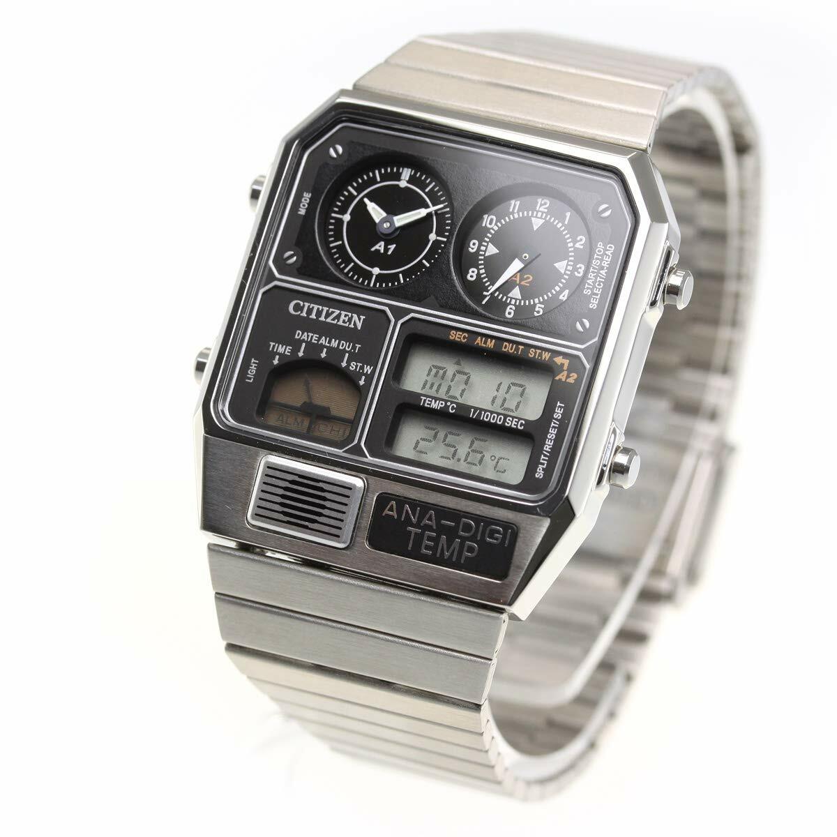 CITIZEN ANA-DIGI TEMP Reproduction Model Watch Silver JG2101-78E