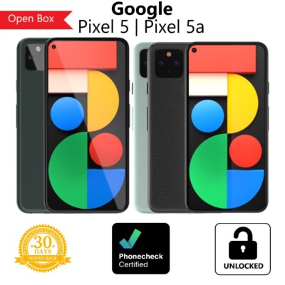 Google Pixel 5 | 5a - 128GB - Black | Green (Unlocked) Smartphone