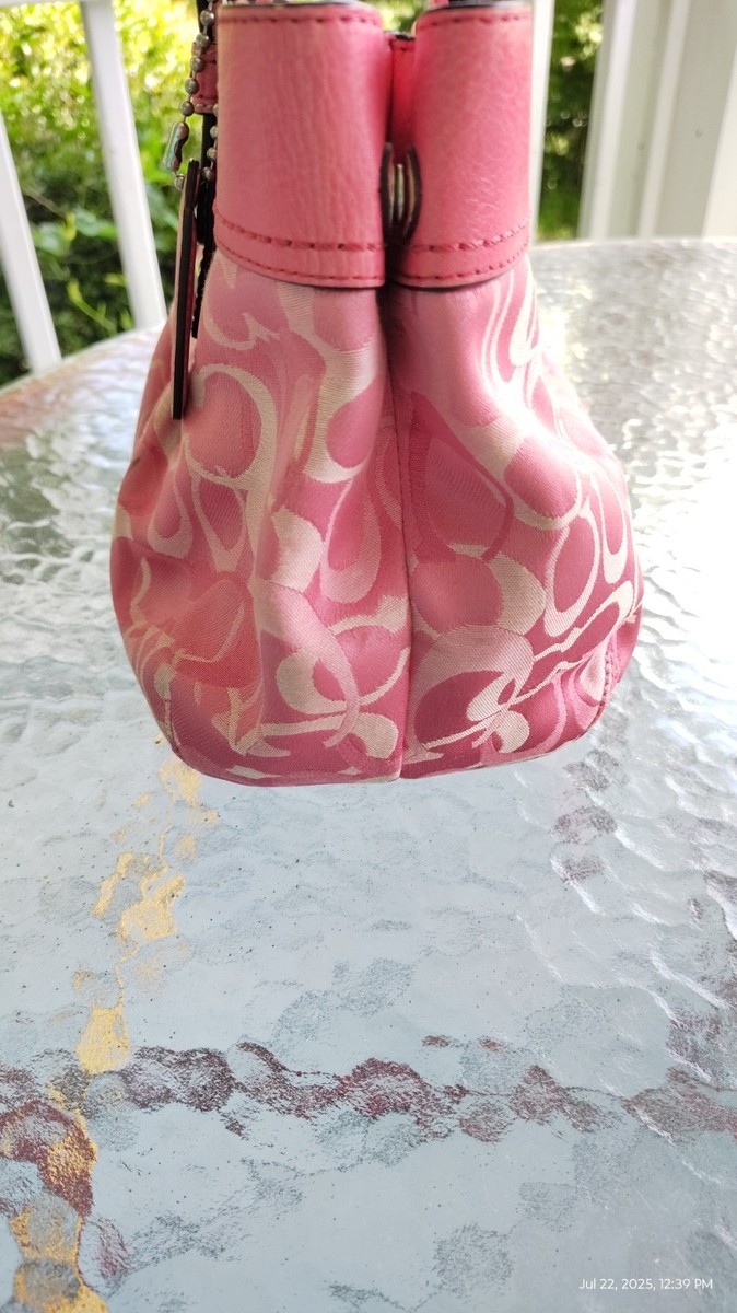 Coach LARGE F14492 Pink Soho Y2K Signature C Canvas Pleated