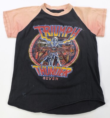 Rare VTG Triumph Thunder Seven Never Surrender Tour T Shirt 70s