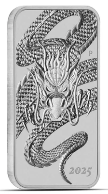 2025 AUSTRALIA DRAGON COIN 1 oz .9999 Fine Silver Coin Bar PERTH