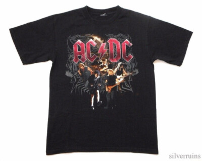 AC/DC Vintage T Shirt 2009 Black Ice Tour Live In Concert Logo