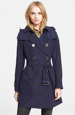 NEW Burberry Brit Balmoral Trench Coat Jacket Navy size 12 EU46 | eBay