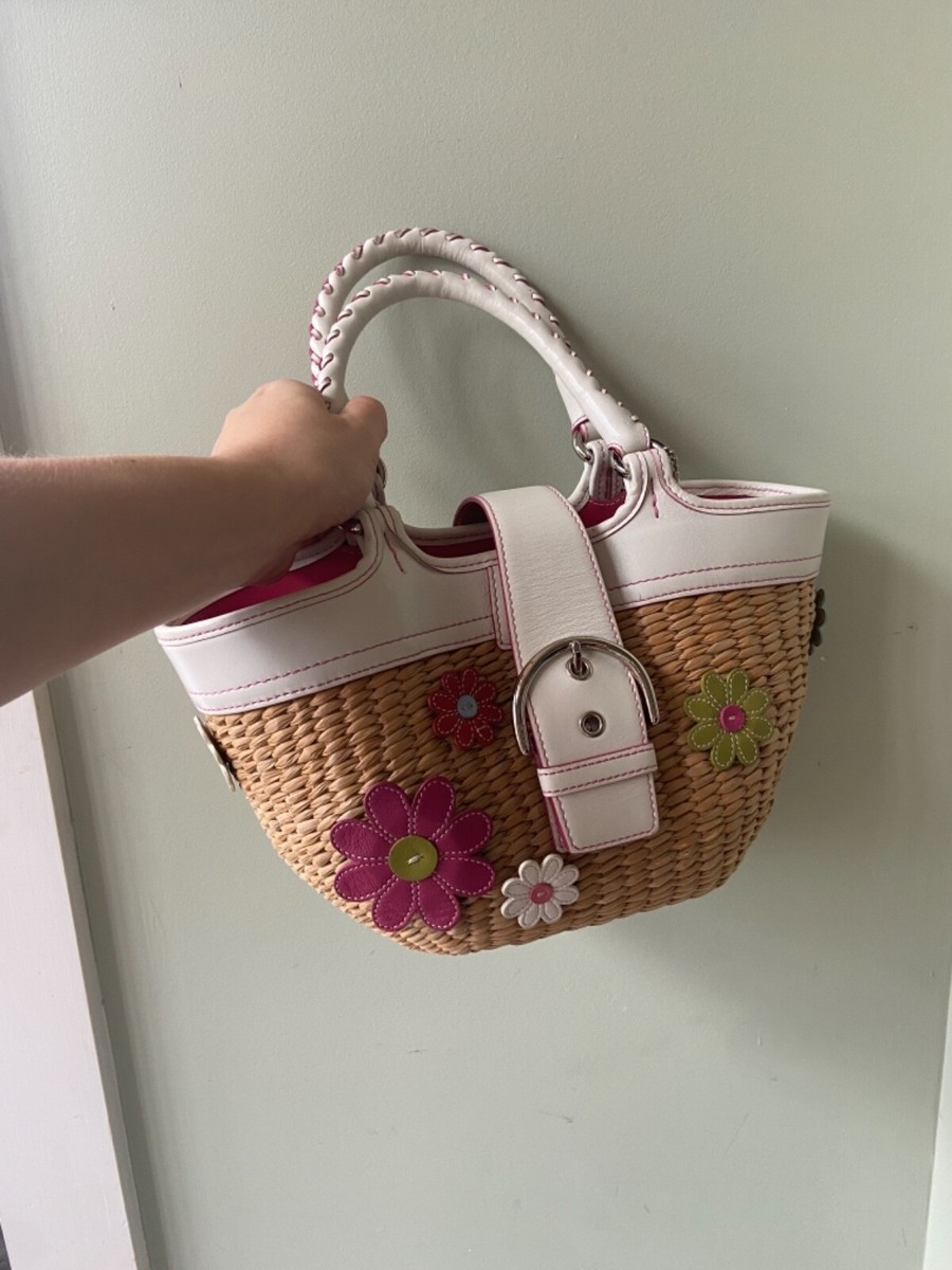 Vintage COACH Flower Straw Bag (Limited Edition/Rare) | eBay