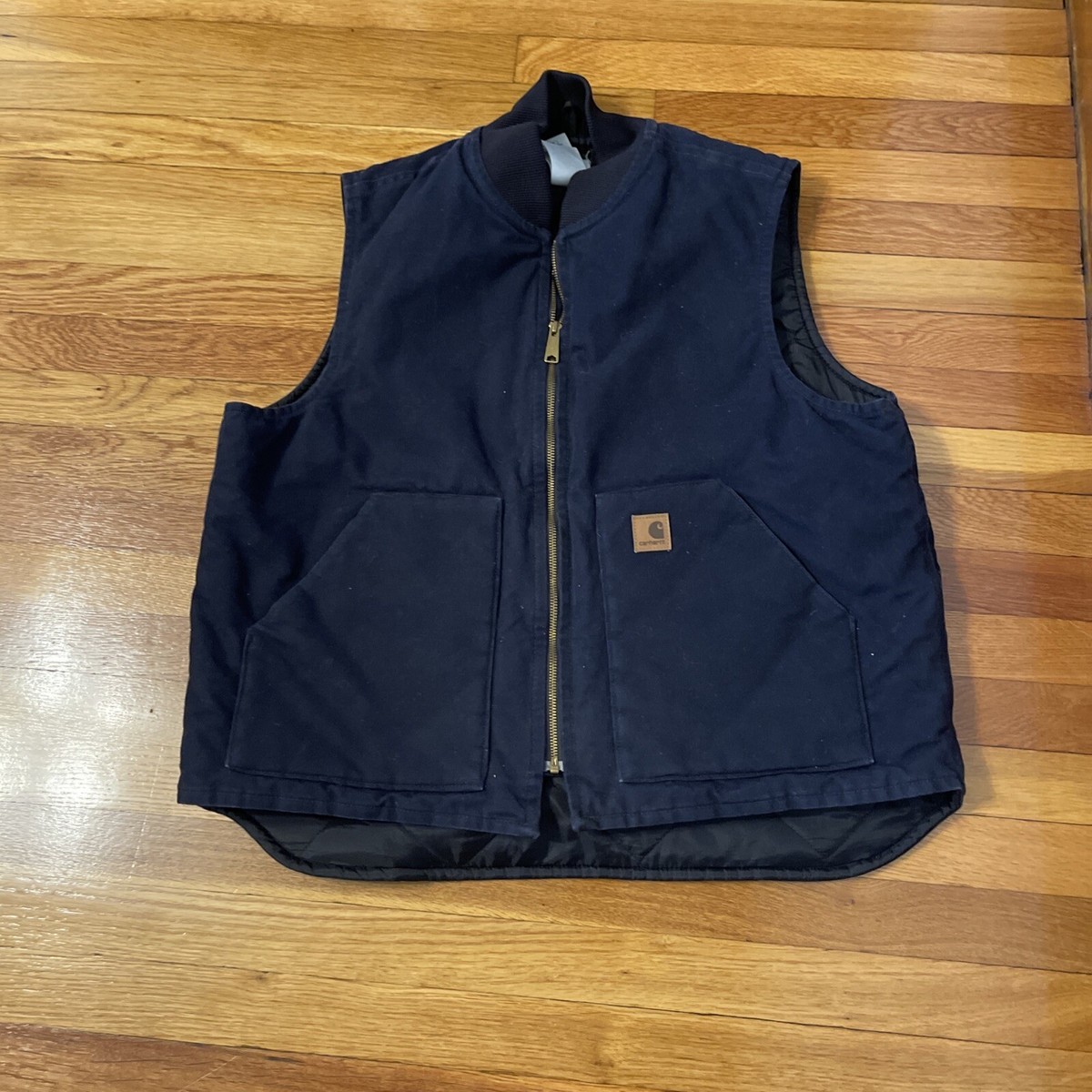 Carhartt Canvas Quilt Lined Work Chore Vest Mens XL Arctic Duck