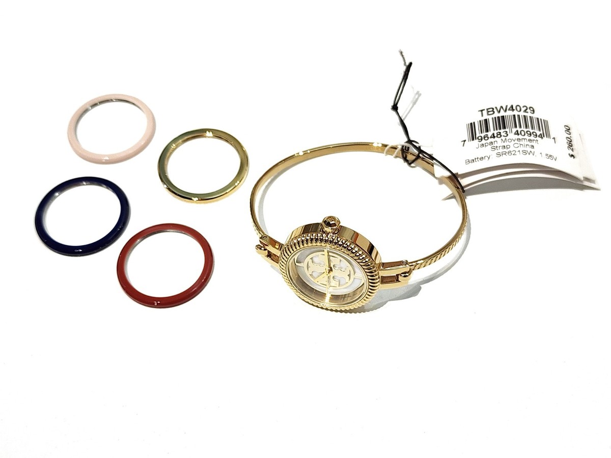 Tory Burch Reva Small Gold Bangle Watch Gift Set Interchangeable