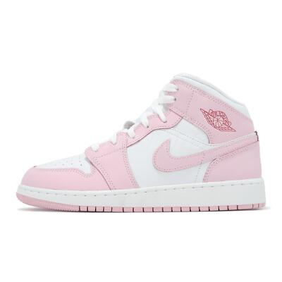 Nike Air Jordan 1 Mid GS AJ1 Pink Foam Fire Red Kids Youth Women