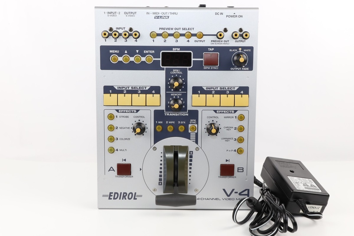 Roland Edirol V4 Resoldered 4 Channel Video Switcher Mixer 4 In 3