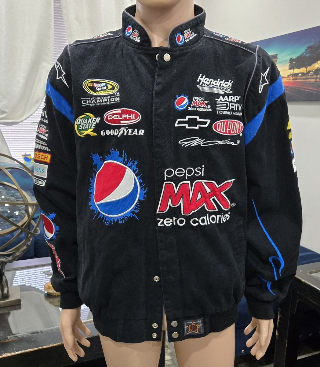 Vintage Racing Jacket Mens L NASCAR Jeff Gordon Pepsi Max Black
