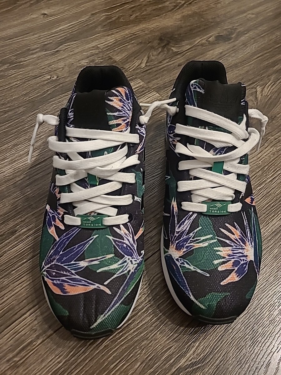 Size 10 Mens Adidas Zx Flux Floral Torsion City Pack VG Black Pink