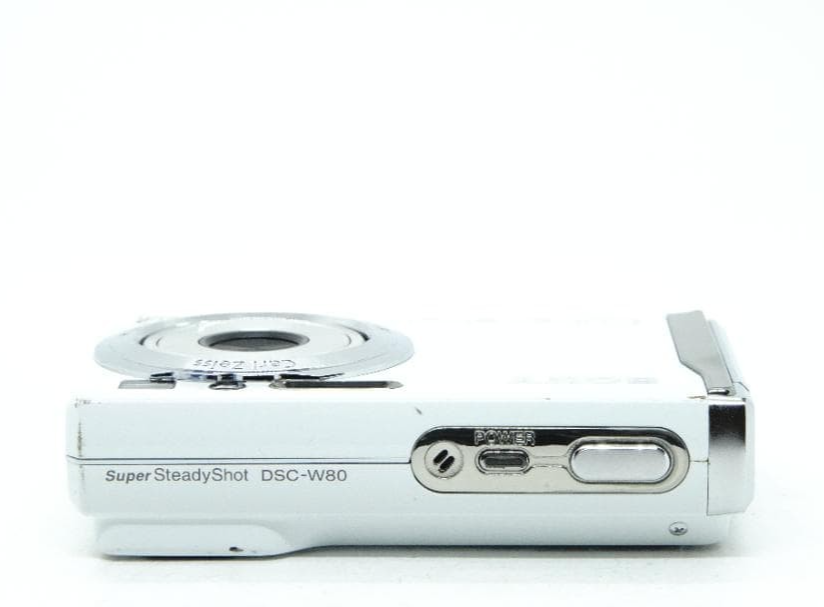 Sony DSC-W80 White 7.2MP Digital Camera Cyber-shot used w/ Battery