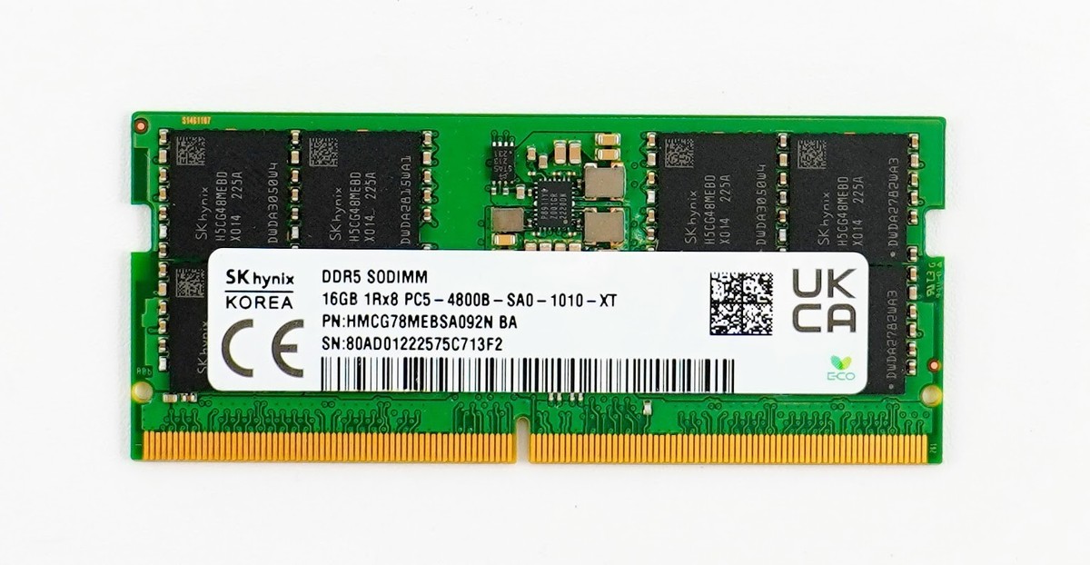 SK hynix 16GB DDR5 4800MHz SODIMM Laptop RAM 1Rx8