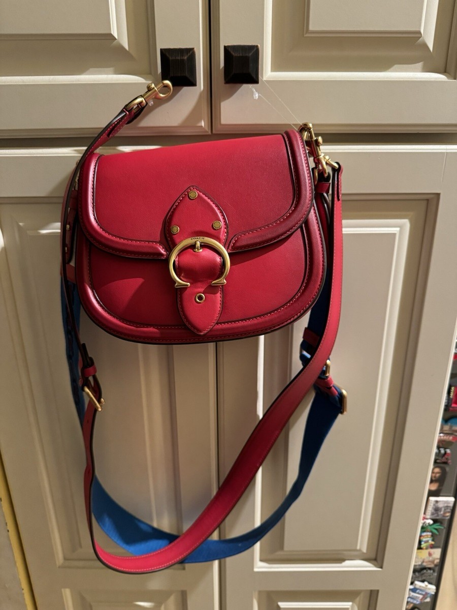 COACH Beat Saddle Bag in Candy Apple Red Glove Tanned Leather