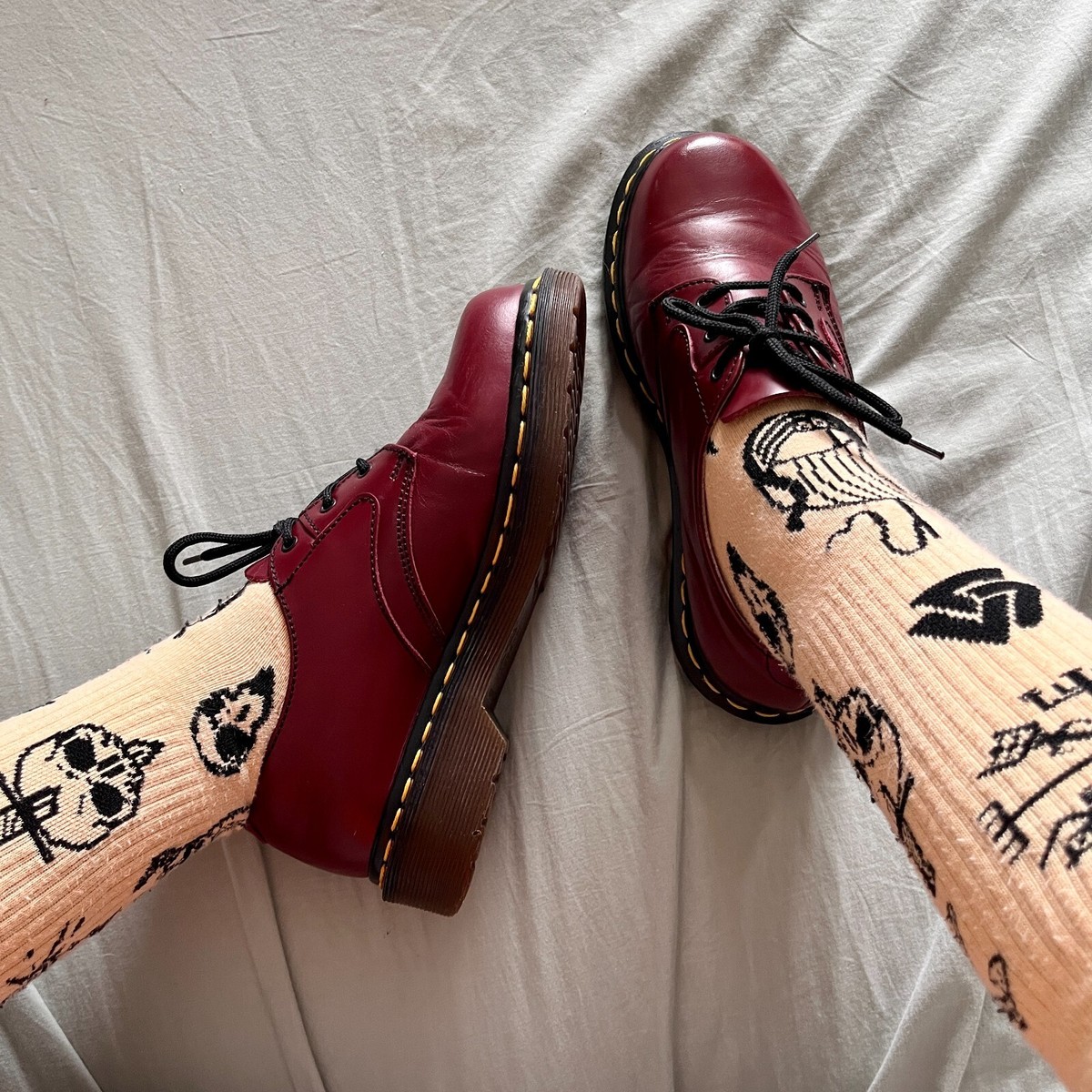 Dr. Martens Cherry Boots 1461 Made In England UK 3 | eBay