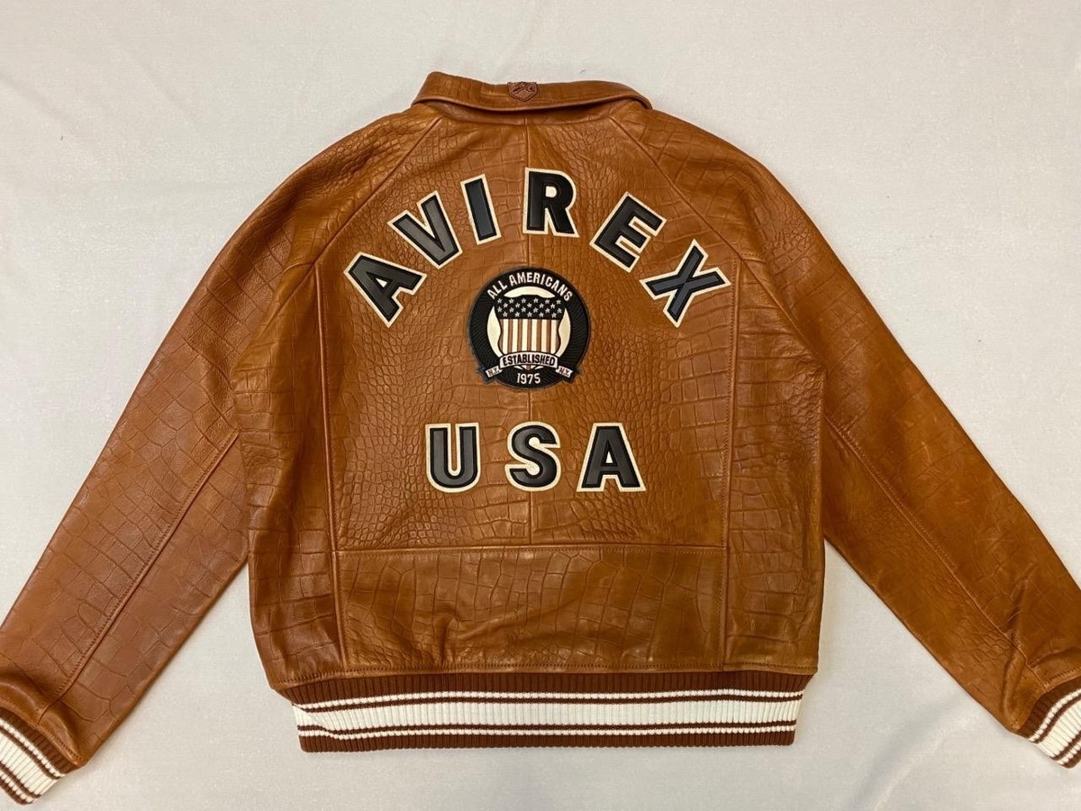 AUTHENTIC AVIREX LIMITED EDITION CROC ICON JACKET COGNAC BRAND NEW