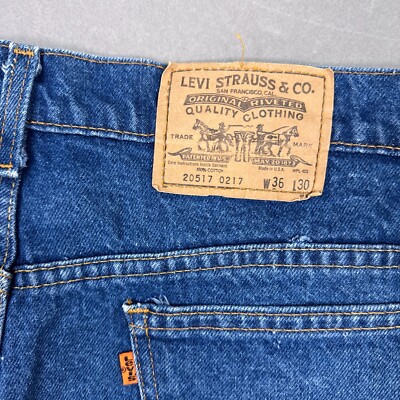 Vtg Levis 517 Jeans Mens 36x30 Blue Orange Tab Bootcut USA Made