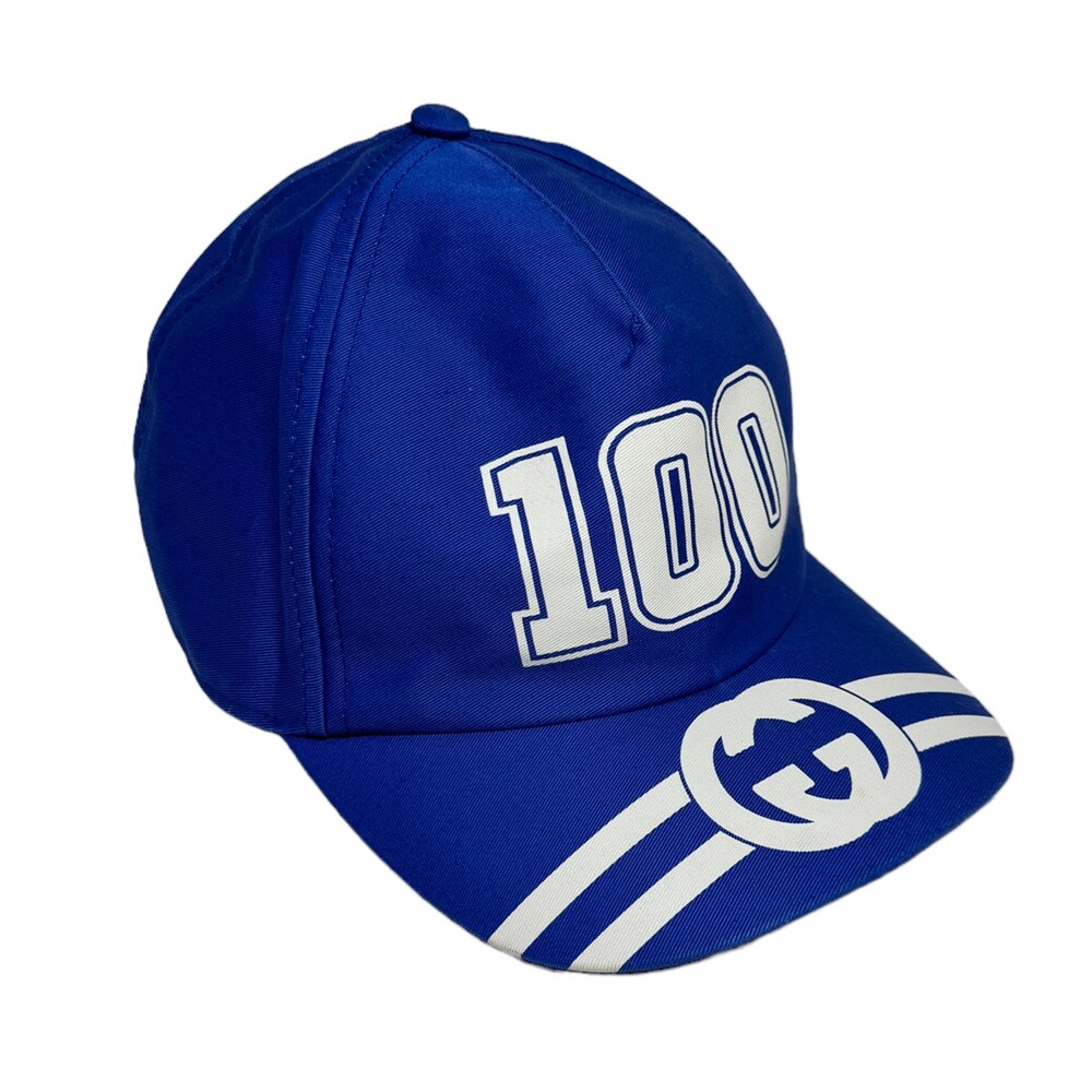 GUCCI 100th Anniversary Limited Baseball Cap Blue & White XL