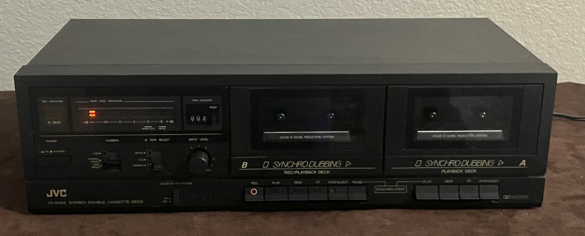Vintage JVC TD-W103 Stereo Double Cassette Tape Deck w/ Synchro