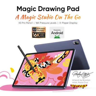 XPPen 12.2'' Wireless Magic Drawing Pad Bluetooth 16384 256GB ROM