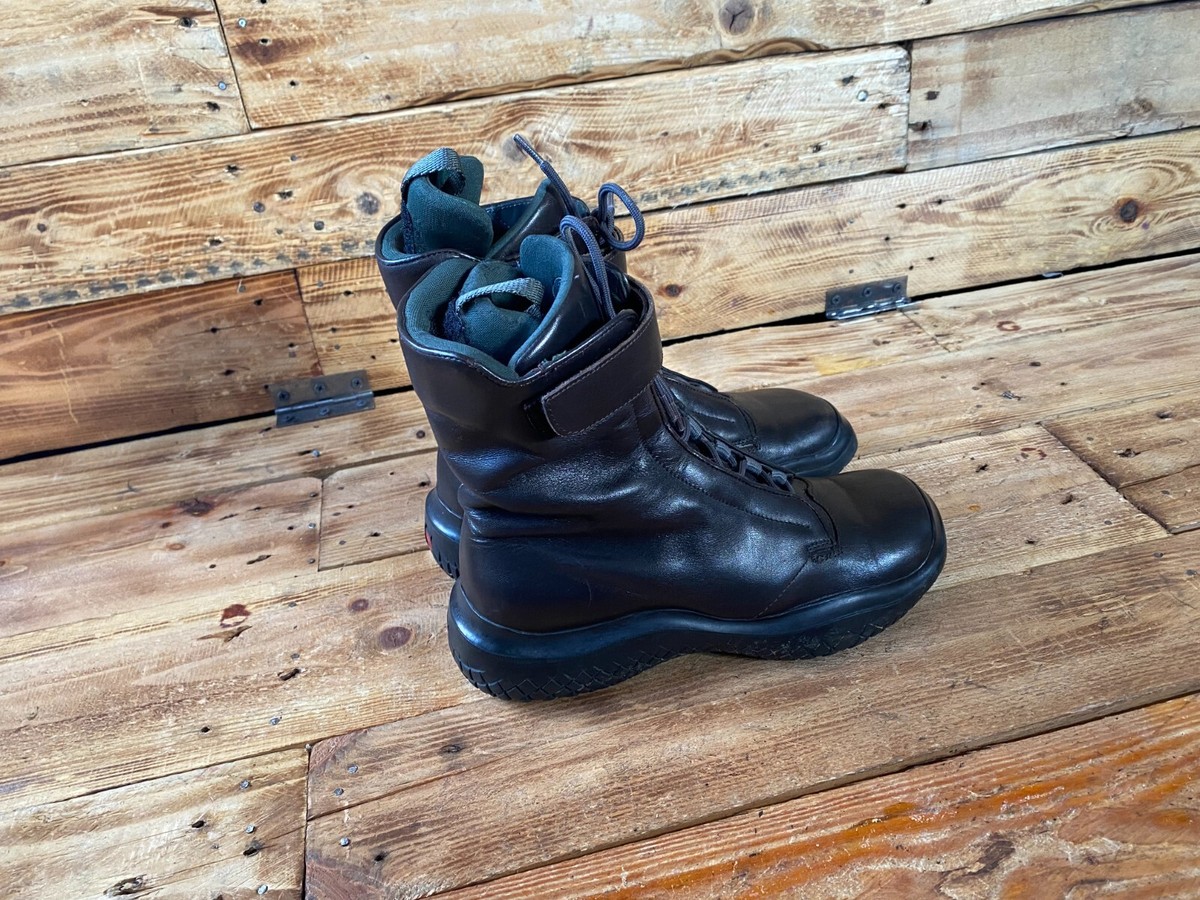 Prada FW 99 platform vibram boots archives, runway hi-top sneakers