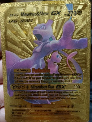 Pokemon MEWTWO & MEW GX 71/236 GOLD FOIL Unified Minds Tag Team