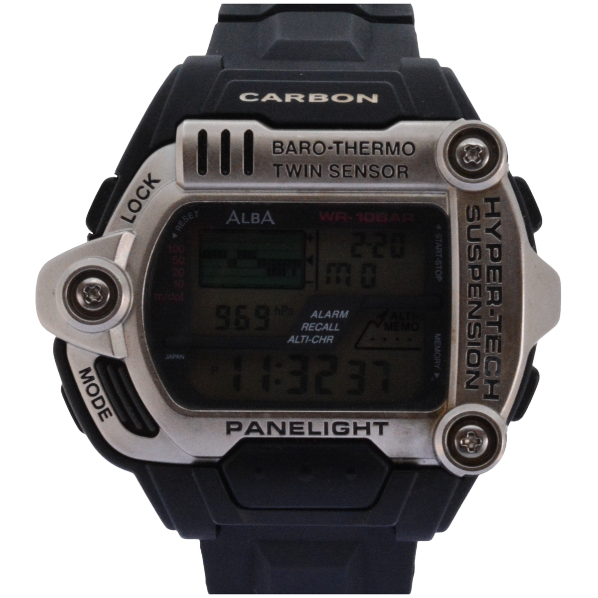 Rare ALBA by Seiko Hyper-Tech Digital Multifunction Watch 58mm Ref