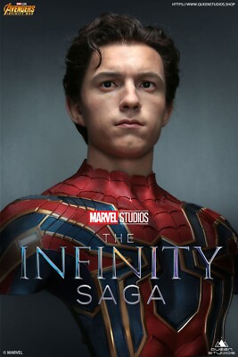 QUEEN STUDIOS Marvel Iron Spider-Man 1/1 Bust Tom Holland New | eBay