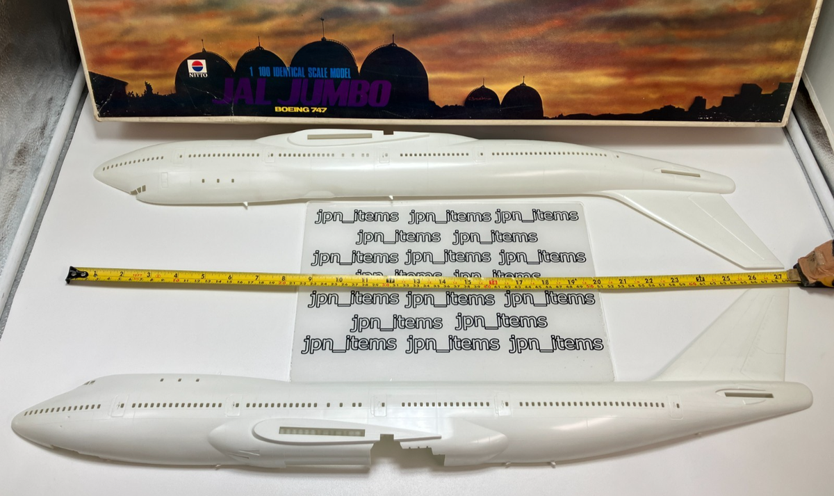 Nitto 1/100 BOEING 747 JAL Japan Air Line JUMBO Vintage Plastic