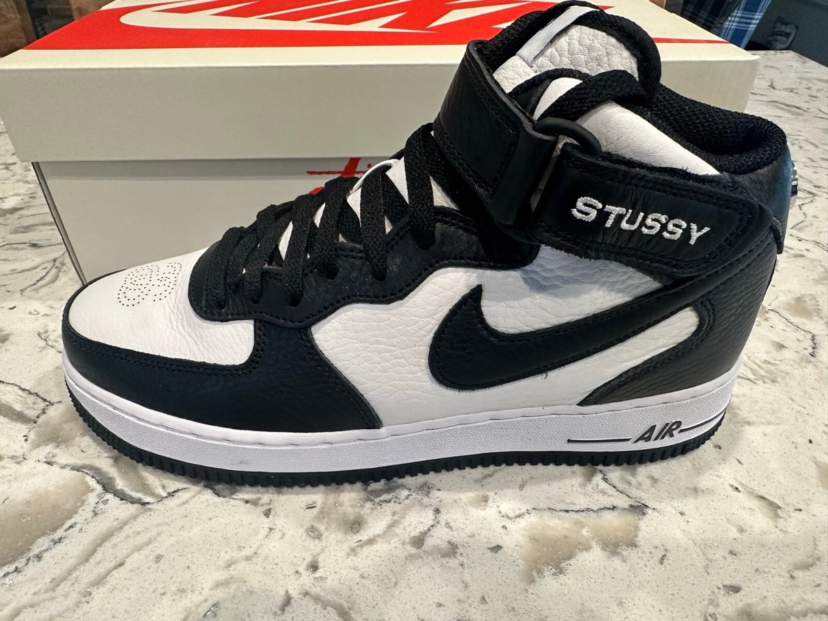 Nike Air Force 1 Mid x Stussy NEW AF1 White Black 2022 Size 8