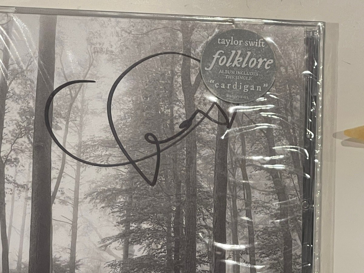 HAND SIGNED Taylor Swift Folklore Album Sealed CD With Heart