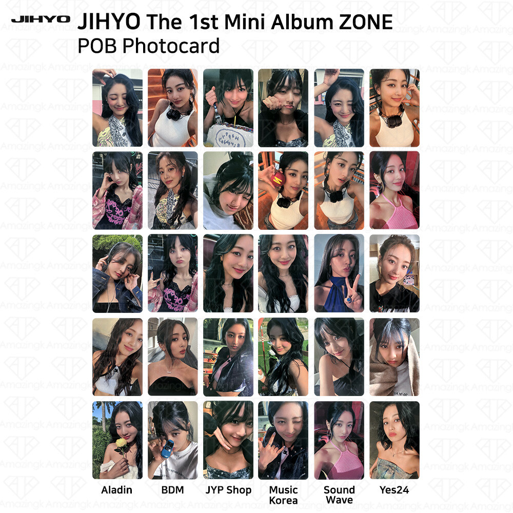 JIHYO The 1st Mini Album ZONE POB Photocard Aladin Yes24 JYP Shop