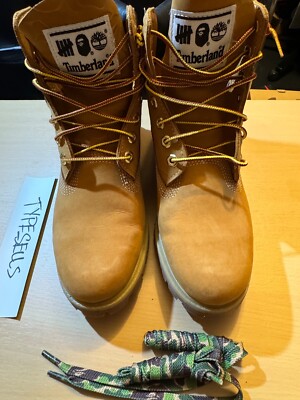 Bathing Ape BAPE Timberland Undefeated Premium 6” Wheat Boot Size