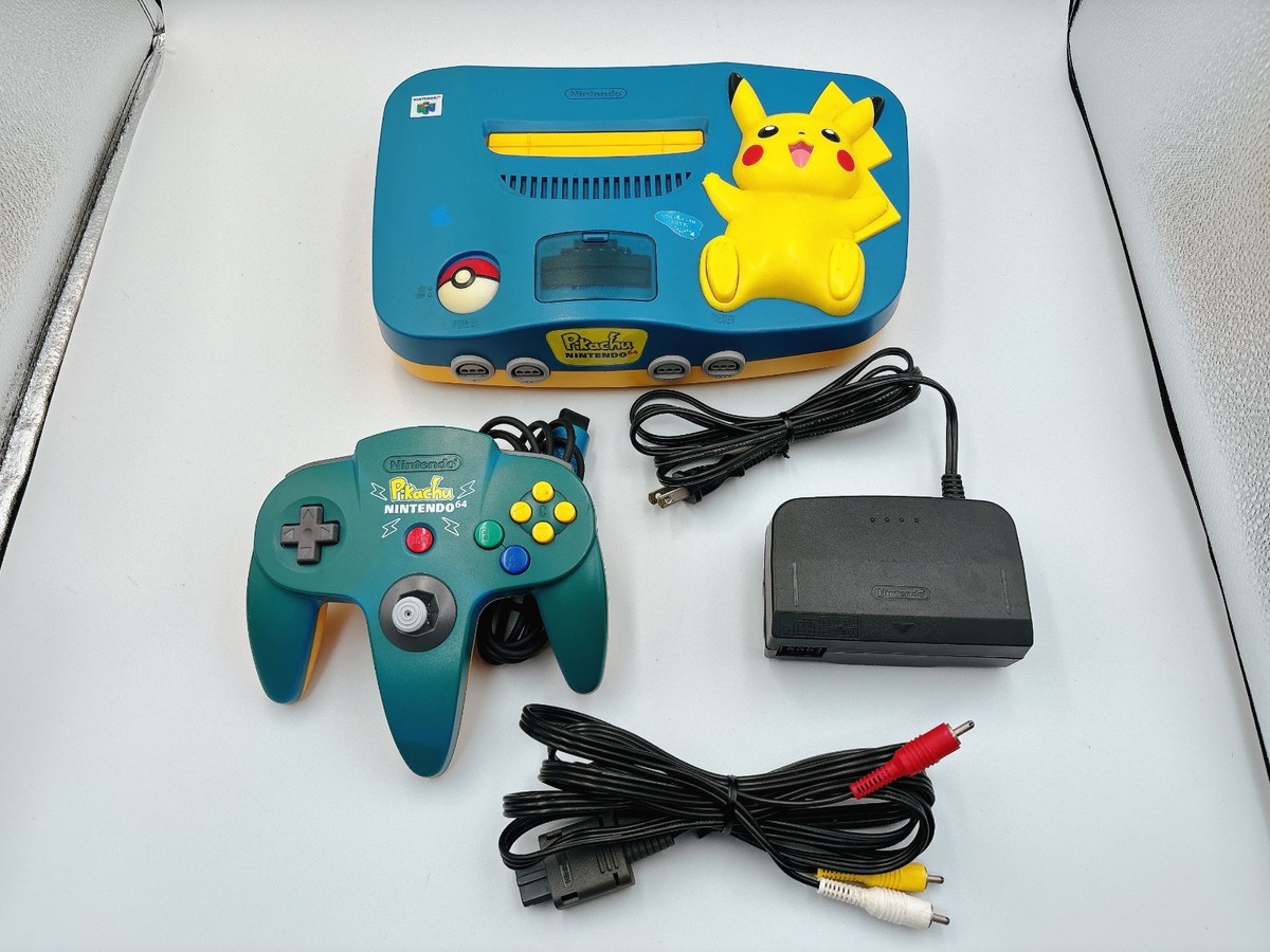 Nintendo 64 Pokemon Pikachu Console Blue x Yellow Limited Region