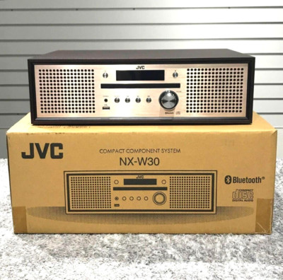 JVC NX-W30 Compact Stereo System Bluetooth Walnut Wood Cabinet CD
