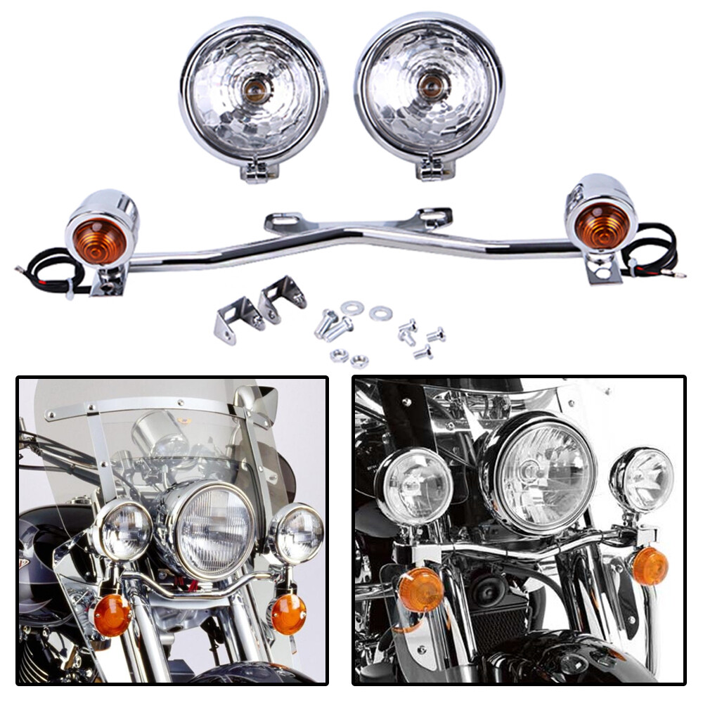 For Harley Softail Fat-Boy FLS Dyna Driving Passing Light Bar w