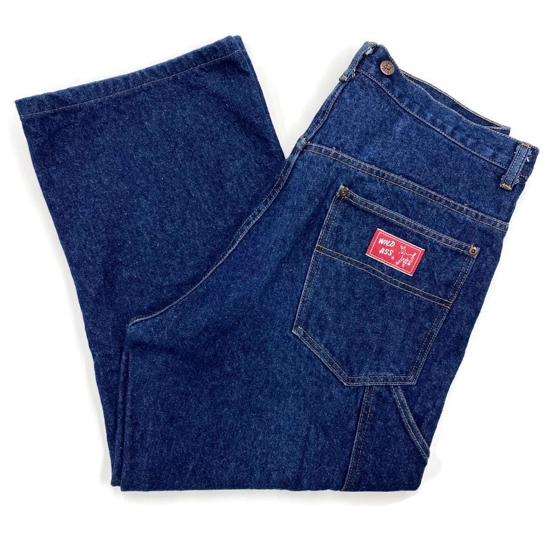 Vtg Wild Ass Carpenter Jeans Mens 34x25.5 Suspender Blue Dark Wash