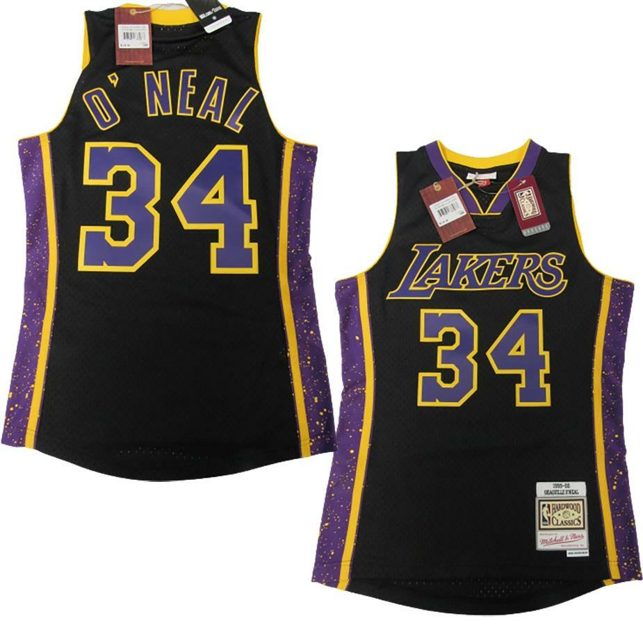 Shaquille O'neal #34 Lakers Mens Mitchell & Ness Swingman Blackout